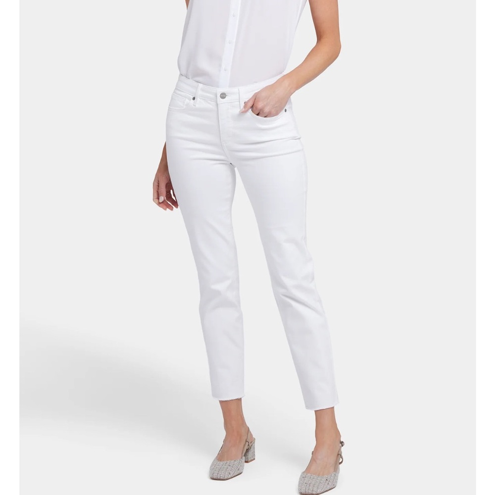 NYDJ Women's Sheri Slim Ankle Jeans 8P Frayed Hem